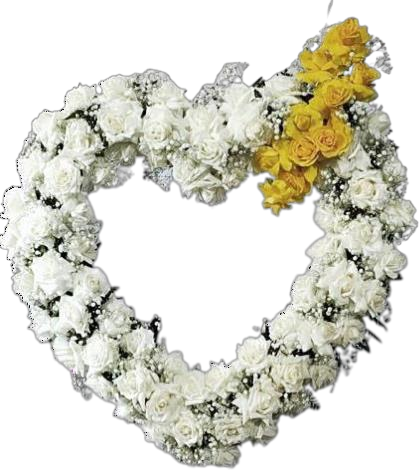 Coroa de flores Coração Vazado (C2) Branco — código 40194