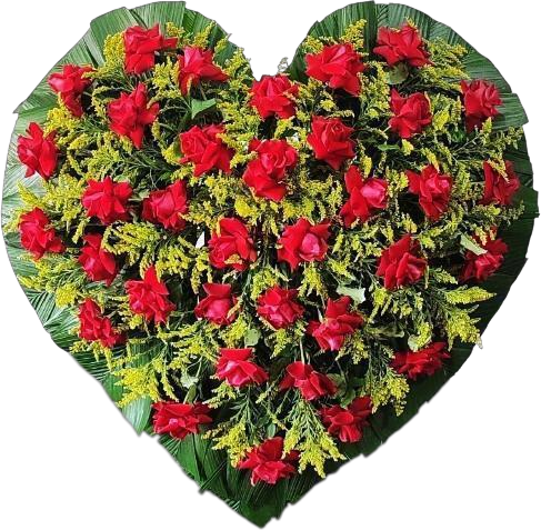 Coroa de flores Coração Cheio (C3) Vermelho — código 40136
