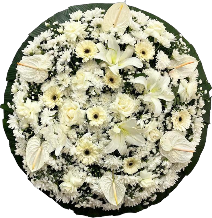 Coroa de flores Luxo Branco — código 40038