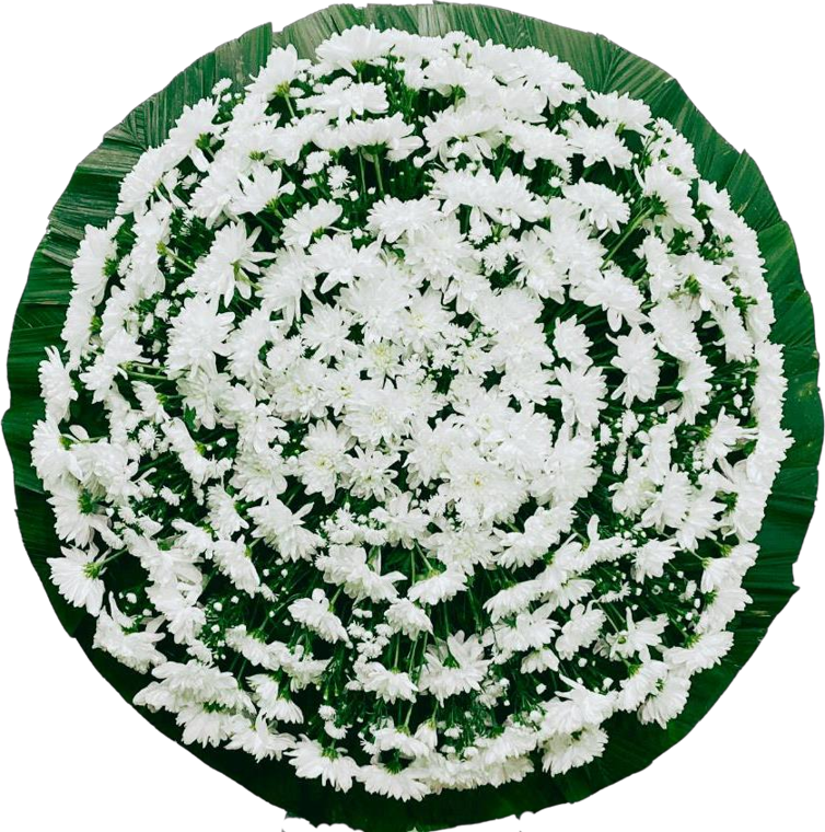 Coroa de flores Simples Branco — código 40131